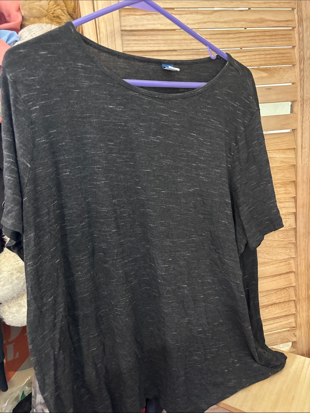 Old Navy Men's Black Charcoal Heather Short-Sleeve Crewneck Tee XL